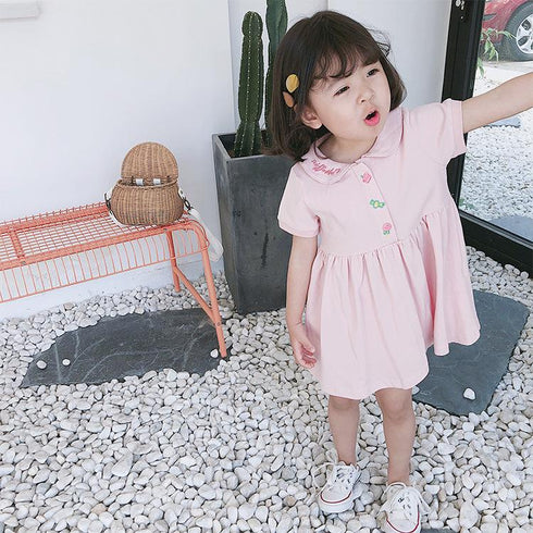 Girls' Dress 2022 Summer New Girls' Academic Skirt Cotton Princess Skirt